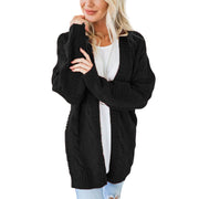 women's chunky twist knit mid-length cardigan, view 5 - MRSLM