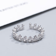 silver crown ring for women, view 3 - MRSLM