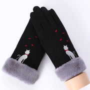 Women's plush-lined suede touchscreen gloves, view 21 - MRSLM