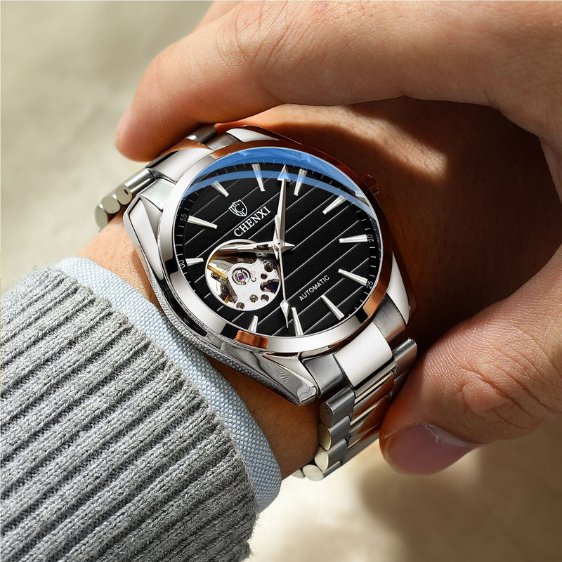 Men's automatic hollow mechanical watch, view 8 - MRSLM