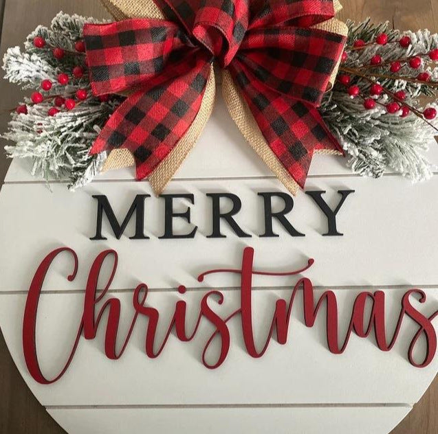Christmas wooden board garland door decoration, view 6 - MRSLM