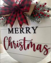 Christmas wooden board garland door decoration, view 9 - MRSLM