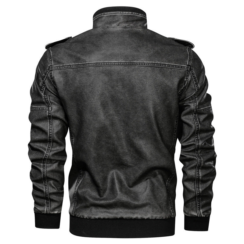men's PU leather coat, view 8 - MRSLM