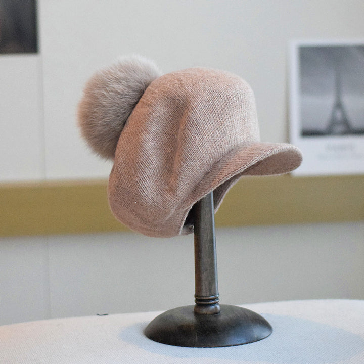 Soft Knitted Wool Ball Beret Retro Korean Type Hat
