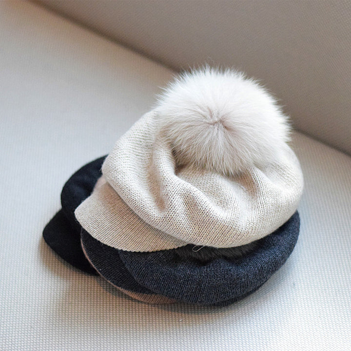 Soft Knitted Wool Ball Beret Retro Korean Type Hat