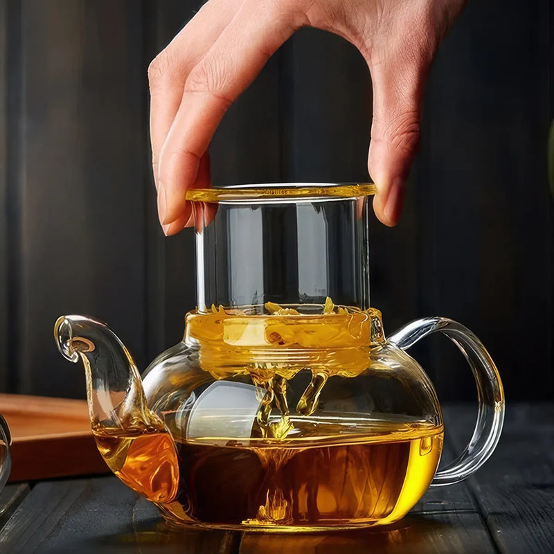 glass flower tea pot, view 8 - MRSLM