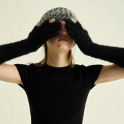 Women's long fingerless winter gloves, view 9 - MRSLM