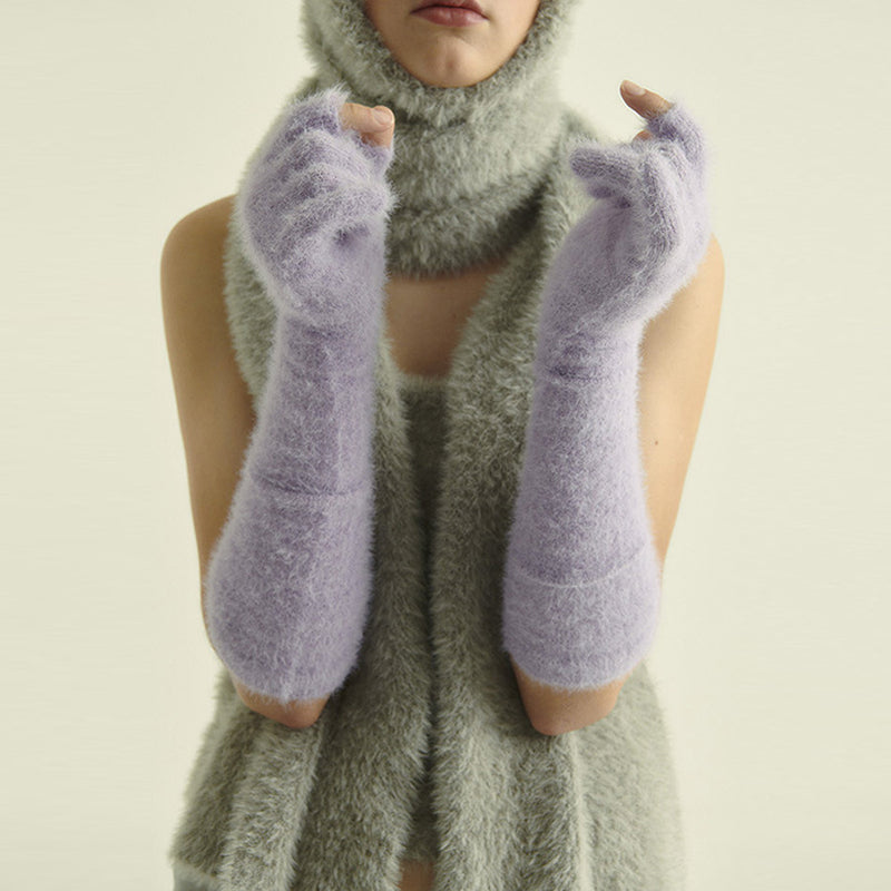 Women's long fingerless winter gloves - MRSLM