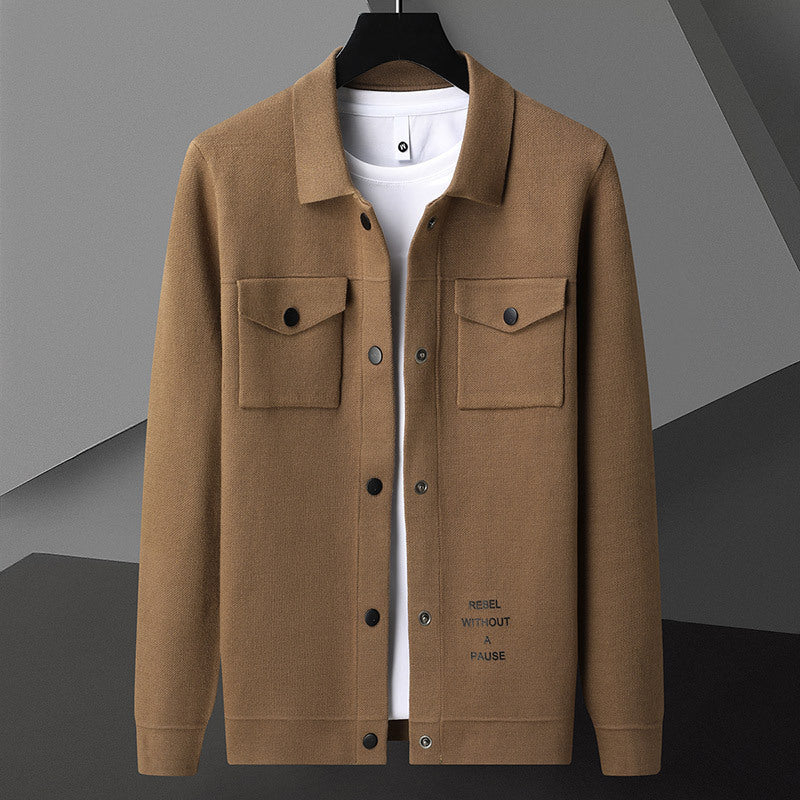 men's chenille cardigan sweater coat, view 9 - MRSLM