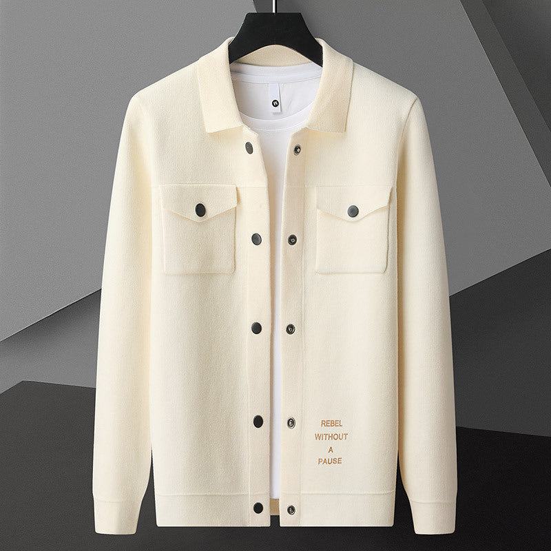 men's chenille cardigan sweater coat, view 10 - MRSLM