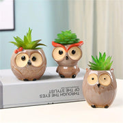 owl ceramic flower pot, view 9 - MRSLM