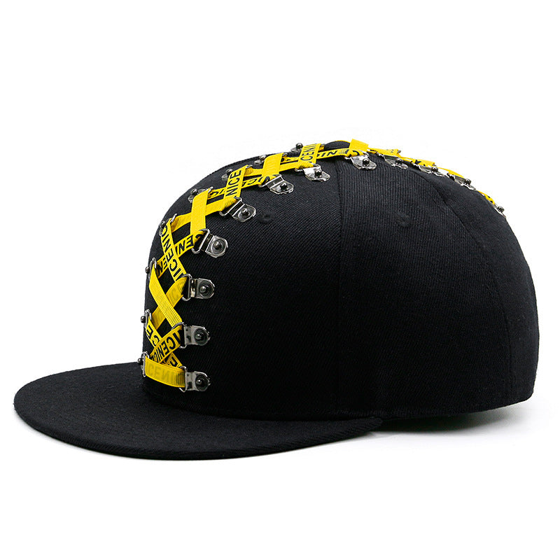 punk hip hop flat brim cap, view 9 - MRSLM