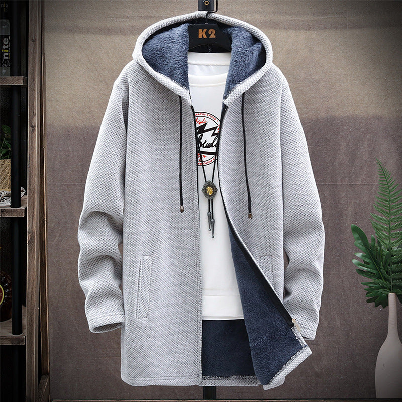 Men's fleece-lined hooded sweater jacket, view 5 - MRSLM