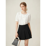 white square collar puff sleeve shirt, view 5 - MRSLM