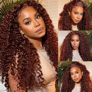 Long curly front lace brown wig, view 6 - MRSLM