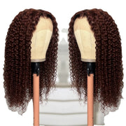 Long curly front lace brown wig, view 8 - MRSLM