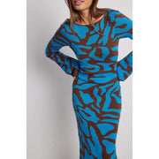 Striped knit O-neck midi dress, view 17 - MRSLM