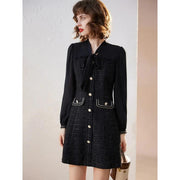 elegant bow lace-up a-line dress, view 4 - MRSLM