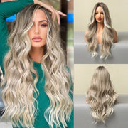 medium large wave mixed color wig, view 8 - MRSLM