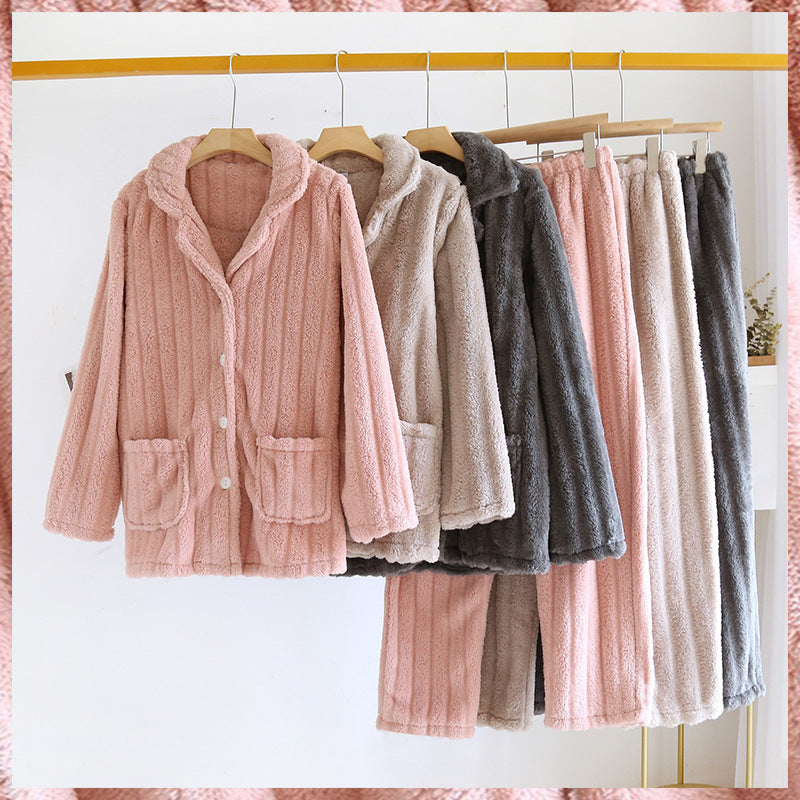 His and hers flannel pajama set, view 4 - MRSLM