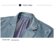 sheepskin suit collar leather jacket, view 7 - MRSLM