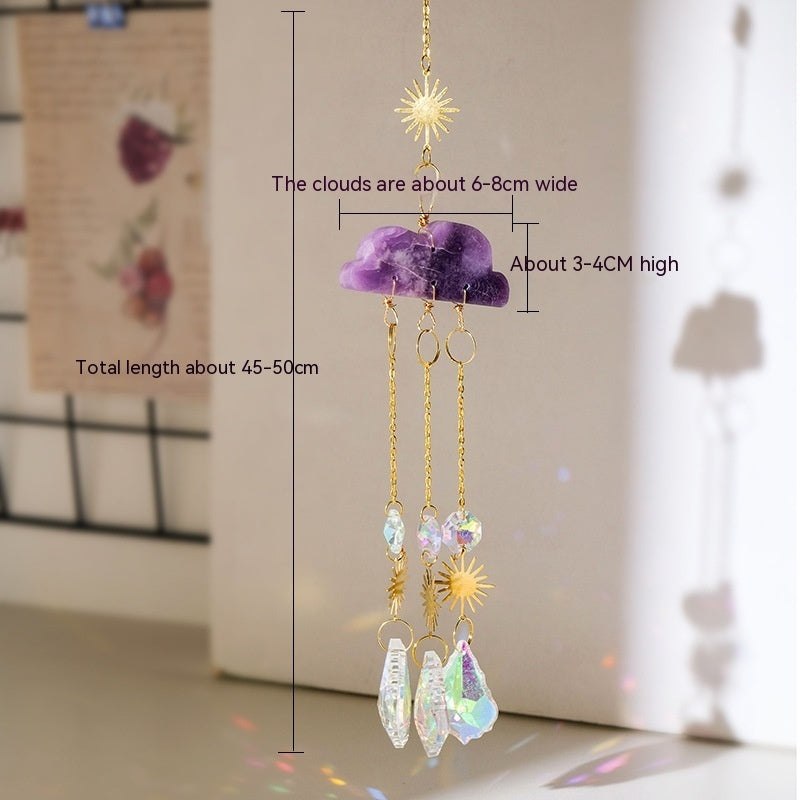 Crystal agate sun catcher wind chime, view 8 - MRSLM