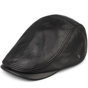 men's cowhide leather hat black, view 9 - MRSLM