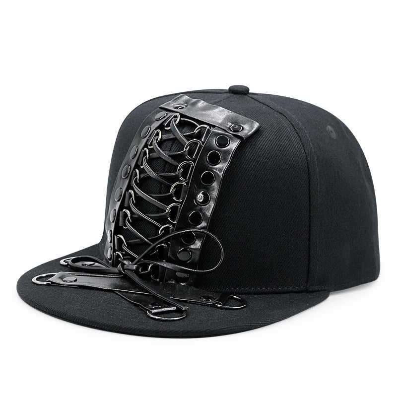unisex flat brim rivet cap, view 8 - MRSLM