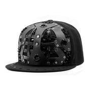 unisex flat brim rivet cap, view 9 - MRSLM