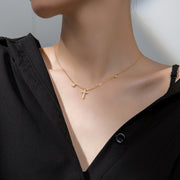 S925 silver cross pendant necklace, view 3 - MRSLM