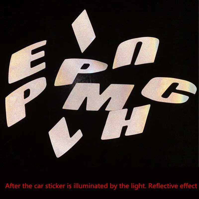 Reflective 3D tire lettering decals, view 8 - MRSLM