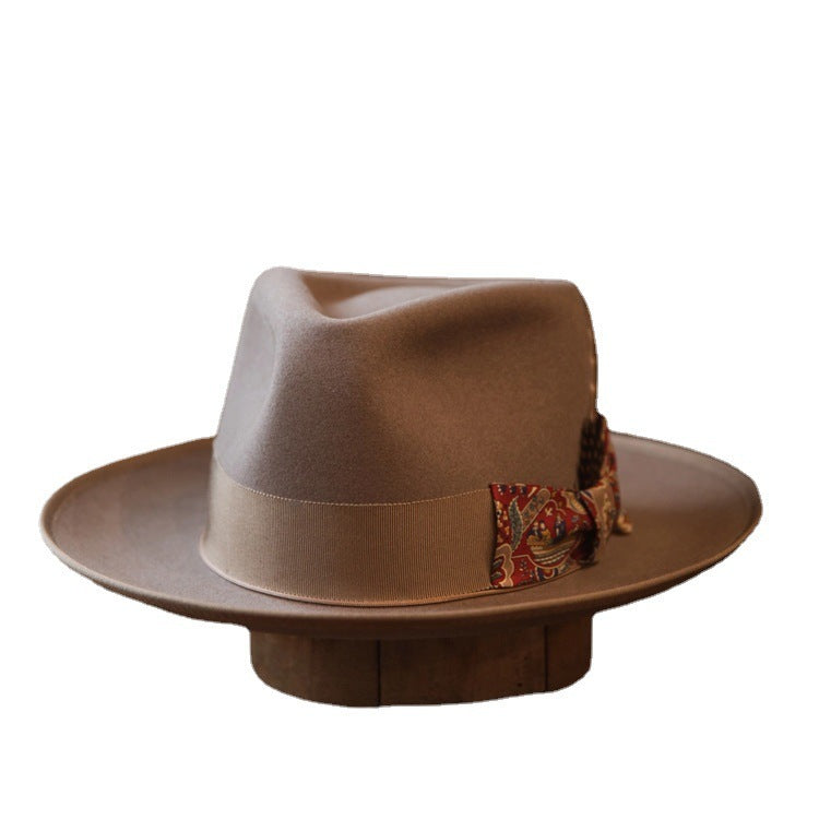 beige wool top hat, view 8 - MRSLM
