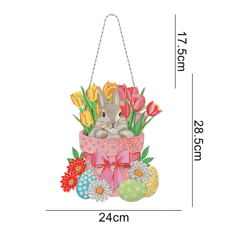 easter bunny diamond painting hanging ring, view 10 - MRSLM