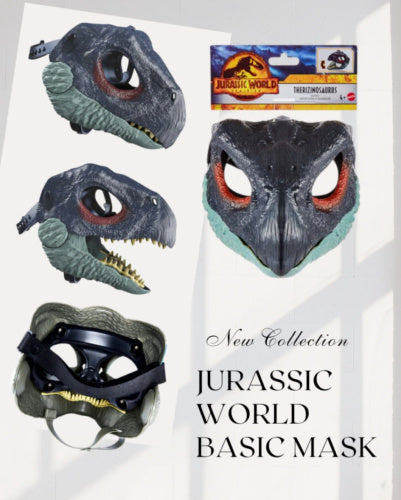 blue latex dinosaur head mask, view 6 - MRSLM