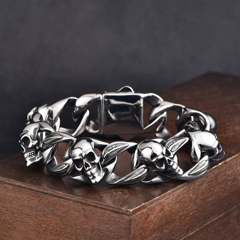 men's punk stainless steel bracelet, view 7 - MRSLM