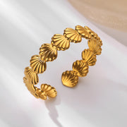stainless steel shell cuff bracelet, view 5 - MRSLM