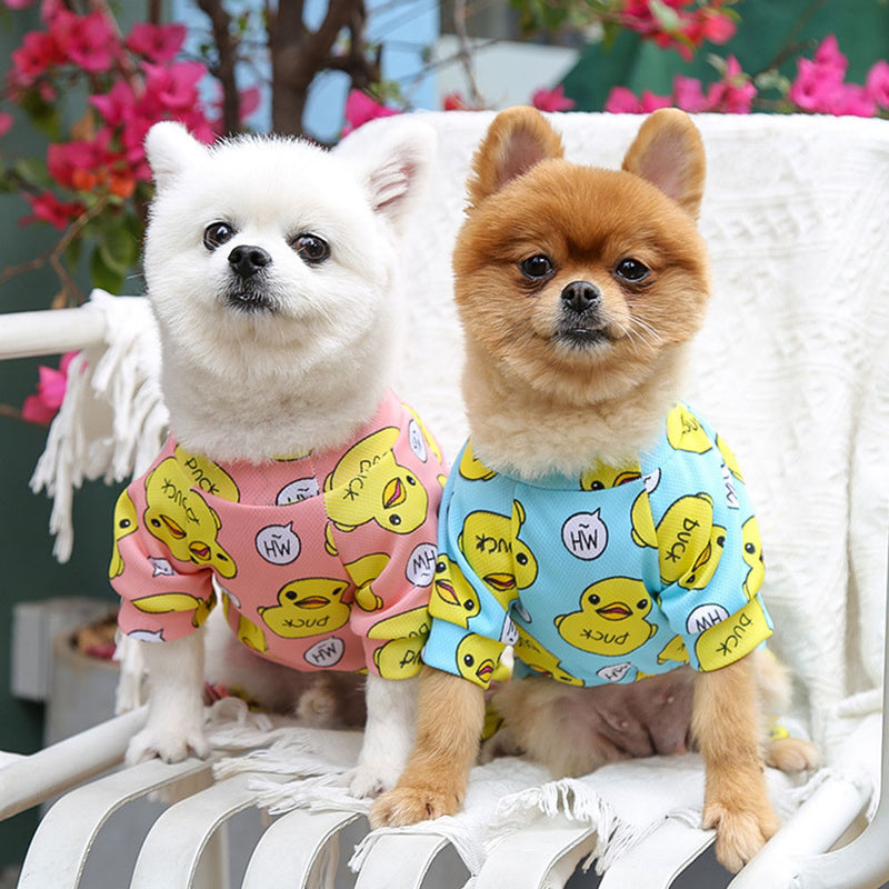 cotton duck print dog romper pajamas, view 6 - MRSLM