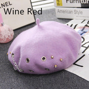 cross chain wool beret, view 9 - MRSLM