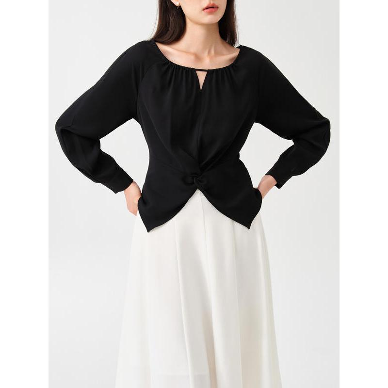 long sleeve casual top, view 3 - MRSLM