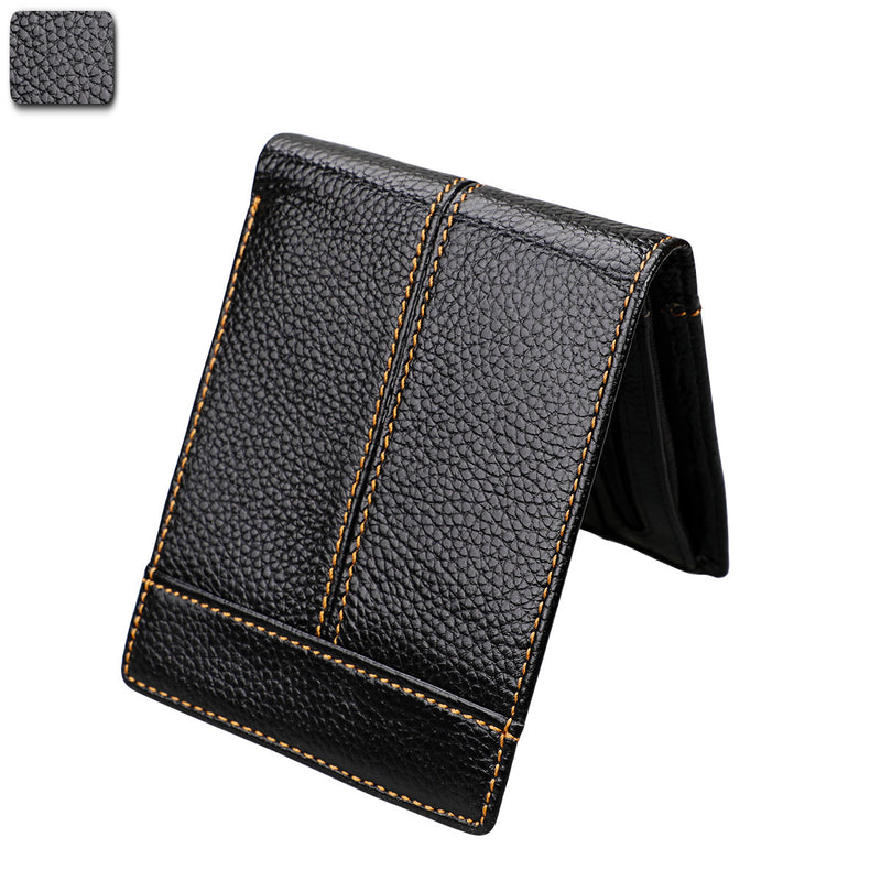 crazy horse leather short wallet, view 4 - MRSLM