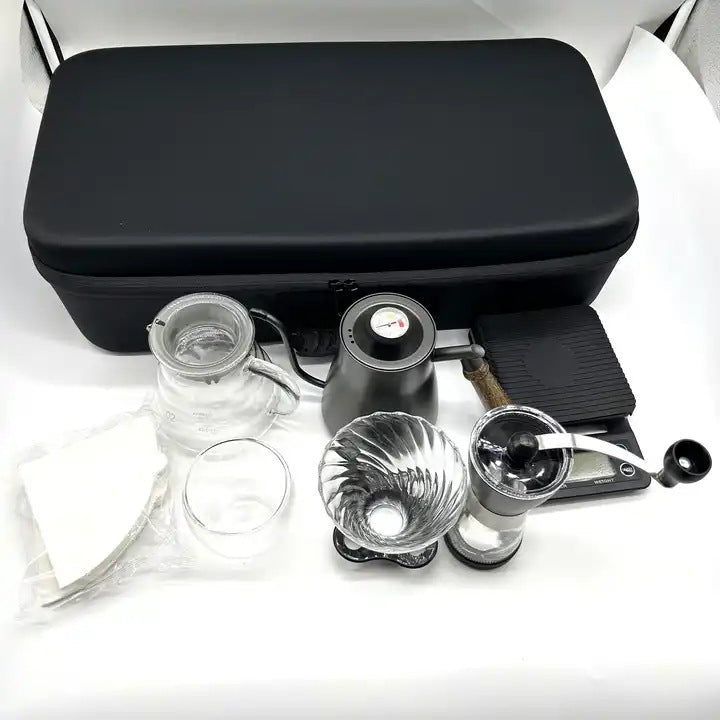 hand brew coffee set with grinder and scale, view 4 - MRSLM