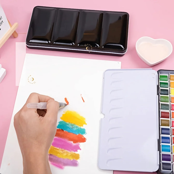 48 Colors Watercolor Paint Set with Water Brushes - Perfect for Artists &amp; Beginners
