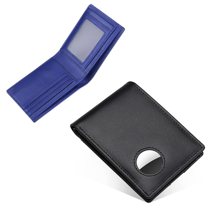 Genuine Cow Leather Wallet for Men with Airtag Holder &amp; RFID Blocking