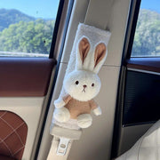 plush rabbit bear seat belt shoulder cover, view 7 - MRSLM