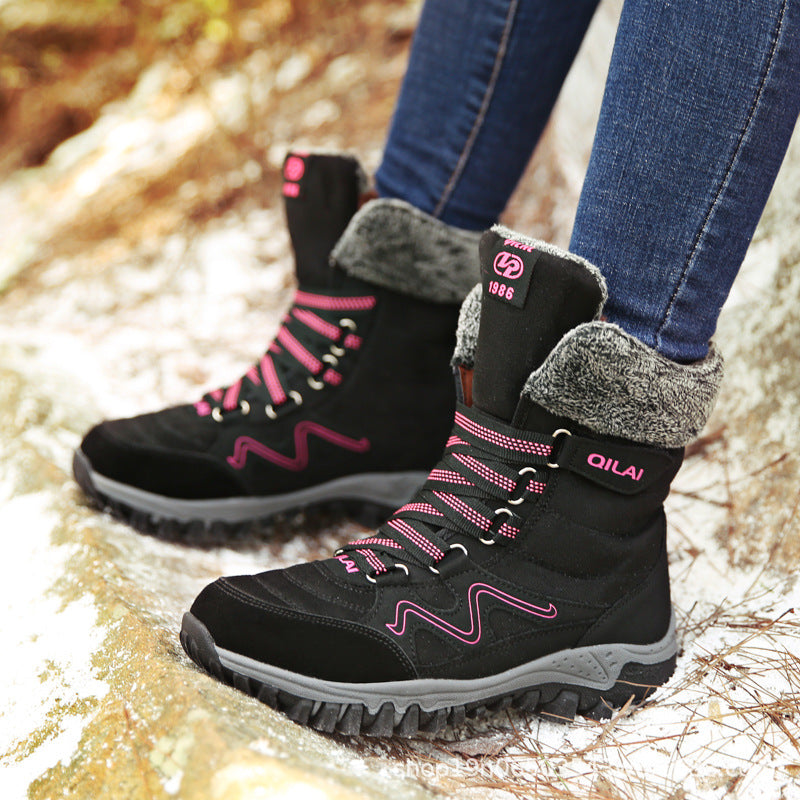 Women's velvet-lined lace-up ankle boots, view 4 - MRSLM