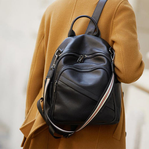 genuine leather plaid backpack - MRSLM