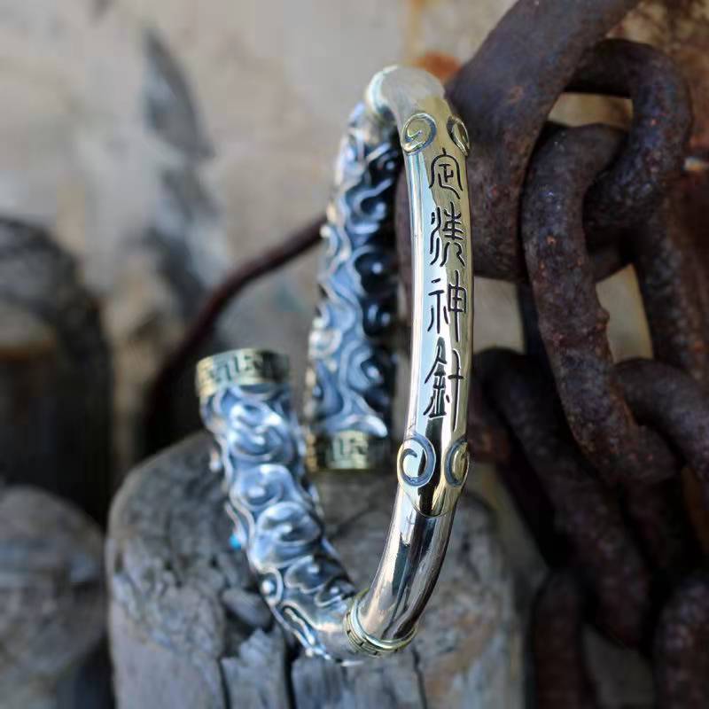 men's retro dinghaishen needle bracelet, view 5 - MRSLM