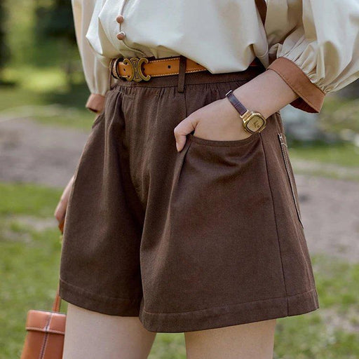 women's high-waisted loose shorts - MRSLM