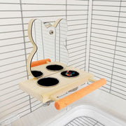 interactive parrot mirror with feeder cups, view 4 - MRSLM