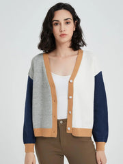 chic vintage V-neck knit cardigan, view 2 - MRSLM